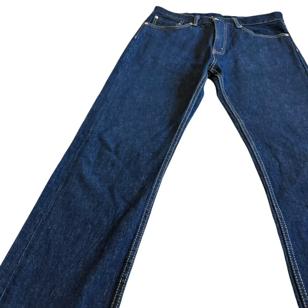 Levi's 505 Dark Wash Denim Jeans Regular Fit Straight Leg Size 33 x 30 Mens NWOT